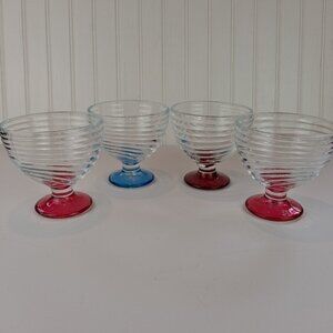 4 Swirl Design Dessert Glasses